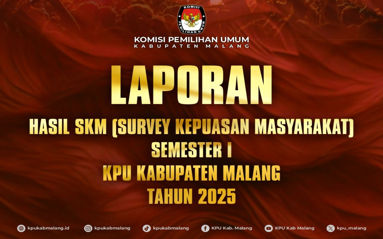 Laporan Hasil SKM (Survey Kepuasan Masyarakat) Semester I KPU Kabupaten Malang Tahun 2025